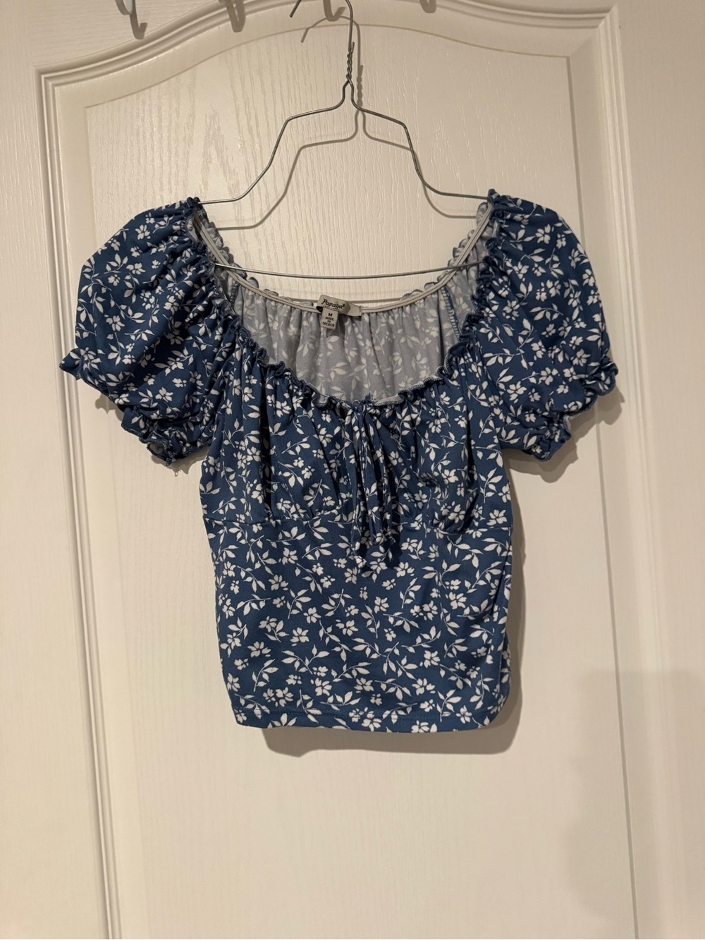 Papaya Blue Floral Crop Top